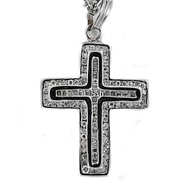 Diamond Cross 1CT 14K White Gold 4.5gr Princess Diamond in a middle .04CT