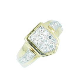 Yellow Gold Diamond Mens Ring Size 9