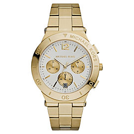 Michael Kors MK5933 Wyatt Chronograph White Dial Gold Ion-plated Womens Watch