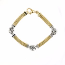 14K Yellow Gold Two-Tone Bracelet