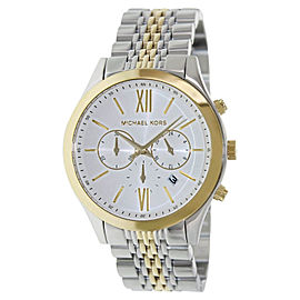 Michael Kors MK8306 Chronograph Bookton White Dial Two-tone Men's Watch