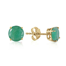 0.95 CTW 14K Solid Gold Spring Doesn't Fade Emerald Earrings