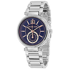 Michael Kors MK6224 Sawyer Blue Dial Stainless Steel Chronograph Womens Watch