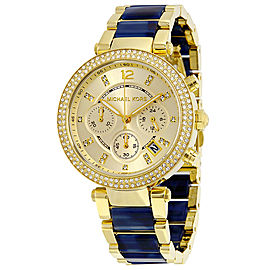 Michael Kors MK6238 Parker Champagne Dial Gold Plated Chronograph Womens Watch