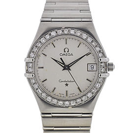 Omega Constellation Stainless Steel Diamonds Bezel 34mm Watch