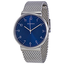 Skagen SKW6164 Ancher Blue Dial Stainless Steel Mesh Mens Watch