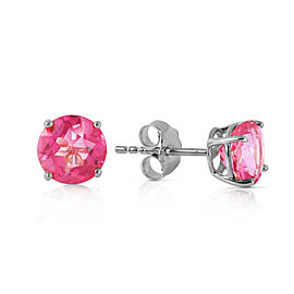 1.3 CTW 14K Solid White Gold Seek Respect Pink Topaz Earrings