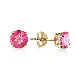 1.3 CTW 14K Solid Gold Pink In June Pink Topaz Earrings