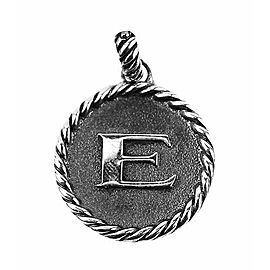 David Yurman 925 Sterling Silver Initial "E" Round Pendant