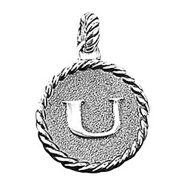 David Yurman 925 Sterling Silver Amazing Solid Initial "U" Round Pendant