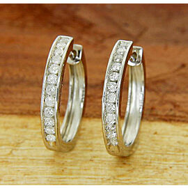 Sterling Silver 0.50 CT Diamond Hoop Earring»E220