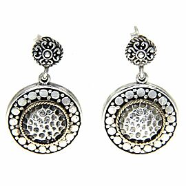 Sterling Silver and 14 k Gold Round Bali Earring