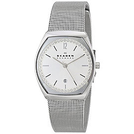 Skagen SKW2049 Asta White Dial Stainless Steel Mesh 28mm Womens Watch