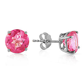 3.1 CTW 14K Solid White Gold Small Victories Pink Topaz Earrings