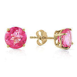 3.1 CTW 14K Solid Gold Precisely Why Pink Topaz Earrings