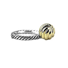 David Yurman 925 Sterling Silver & 18K Yellow Gold Ball Stack Ring Size 7