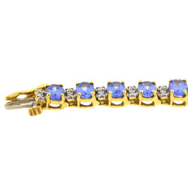 Yellow Gold Tanzanite, Diamond Womens Bracelet