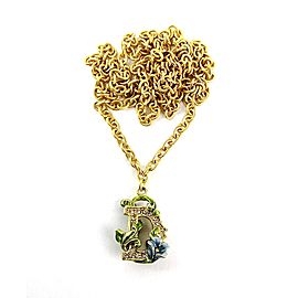 JAY STRONGWATER CHARMING INITIAL "D" GOLD PLATED CHARM 32" NECKLACE NEW NO BOX