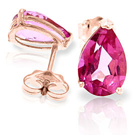 3.15 CTW 14K Solid Rose Gold Allure Pink Topaz Stud Earrings