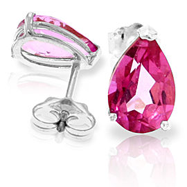 3.15 CTW 14K Solid White Gold Here's To You Pink Topaz Earrings