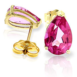 3.15 CTW 14K Solid Gold Gem Of A Woman Pink Topaz Earrings