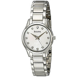 Bulova 96P141 Stainless Steel Mother of Pearl Diamond Dial 27mm Womens Watch