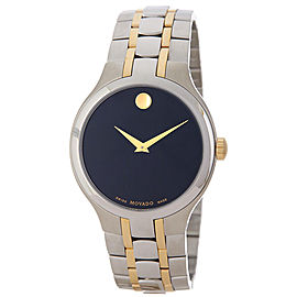 Movado 0606958 Two Tone Stainless Steel Black Dial 39mm Mens Watch