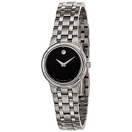 Movado Metio 0606204 Stainless Steel Black Dial 27mm Womens Watch