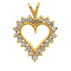 10K Yellow Gold 0.6cts Diamond Heart Pendant