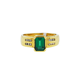 14K Yellow Gold Emerald Ring Size 6