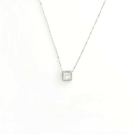 14K White Gold Diamond Pendant