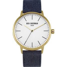 Ben Sherman WB009UG Gold Plated & Fabric Band White Dial Quartz 41mm Men's Watch