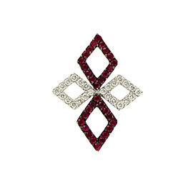 Fancy 18K White Gold 0.60 CT Diamonds & 1.20 CT Ruby Pendant