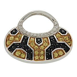 Mirabelle Yellow Sapphire Black & White Diamond 18K Gold Handbag Purse Pendant