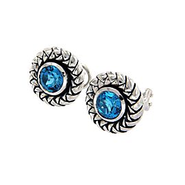 Scott Kay 925 Sterling Silver Blue Topaz Earrings