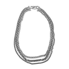 David Yurman 925 Sterling Silver 3 Row Classic Chains Necklace