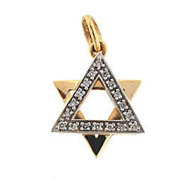 14k Yellow Gold Star of David w/ Diamonds Pendant