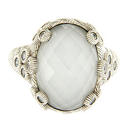 JUDITH RIPKA 925 Sterling Silver White Doublet & Diamonique Ring Size 8 »U413