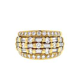 18k Yellow Gold Wide 5 Row Ring