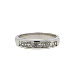 14k White Gold Baguette Diamond Wedding Band Ring