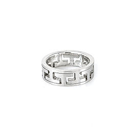 14K White Gold Unique Movable Band Ring 6.5 mm Wide 6.8 Grams Size 6