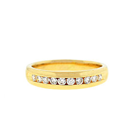 14k Yellow Gold Diamond Wedding Band .25 Cts