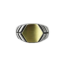 David Yurman STERLING 18K Yellow Gold, Sterling Silver Sapphire Ring Size 10