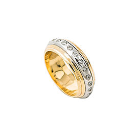 14K Two Tone Gold 0.36 Ct Diamond Band Ring 6.5 Grams Size 5