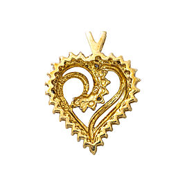 10K Yellow Gold Heart 0.55 Ct I SI2 Diamond Pendant 3.6 Grams