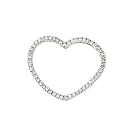 14K White Gold 1.0 Ct I SI1 Heart Diamond Pendant 4.3 Grams