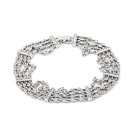 14K White Gold 1.78 CT Diamond 4 Row Bracelet 18.5 Grams Women's 6.5"