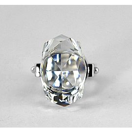 BACCARAT JEWELRY BOUCHONS DE CARAFE STERLING SILVER CLEAR RING SIZE 51 EU-5.5 US