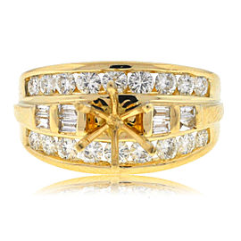 14k Yellow Gold Diamond Engagement Ring Mounting