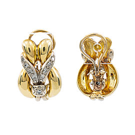 14K Yellow Gold 0.40 Ct I SI2 Diamond Earrings12.5 Grams